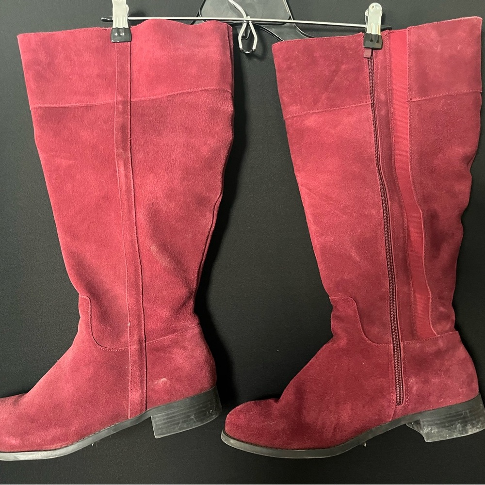 Elegant Burgundy Over the Knee Boots